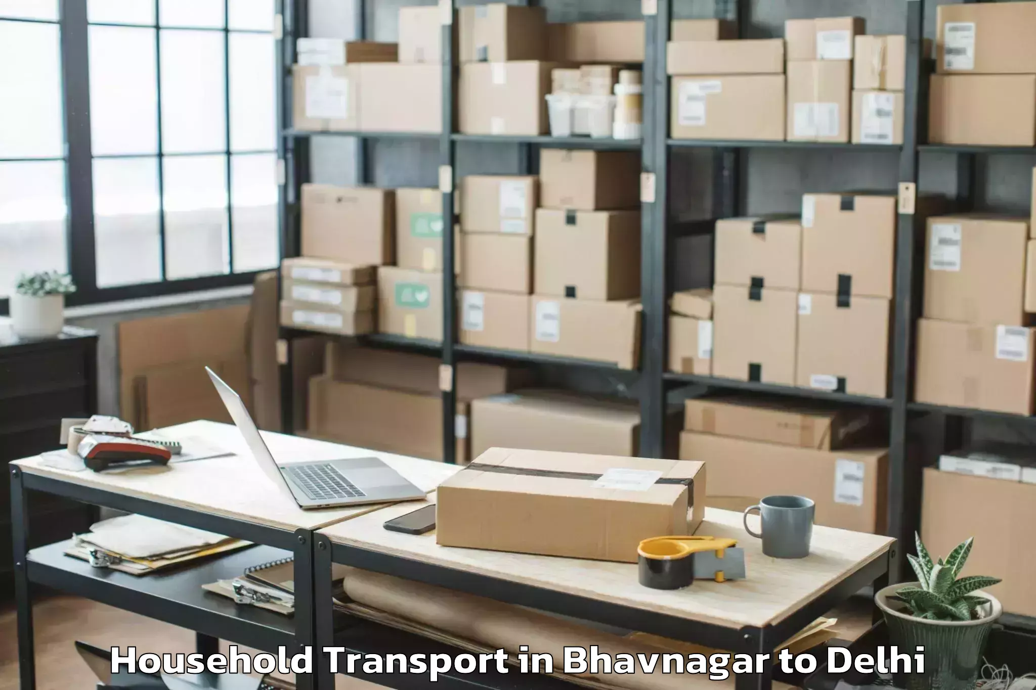 Easy Bhavnagar to D Mall Pitampura Household Transport Booking